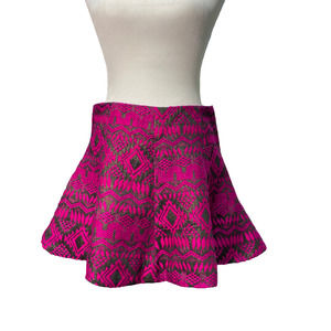 LOVERS + FRIENDS Revolve | sz M Women's Pink Metallic Tribal Print Tatum Skirt